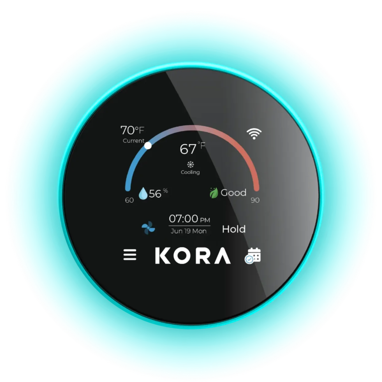 Polarity Air KORA Smart Thermostat Purple Glow Asset@3x