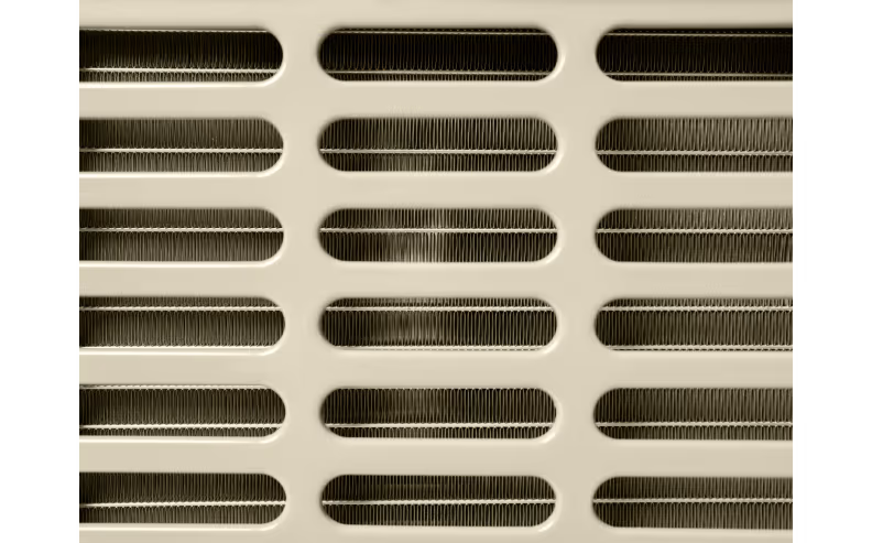 Grille Close Up Detail Central AC Heat Pump Website Webpage
