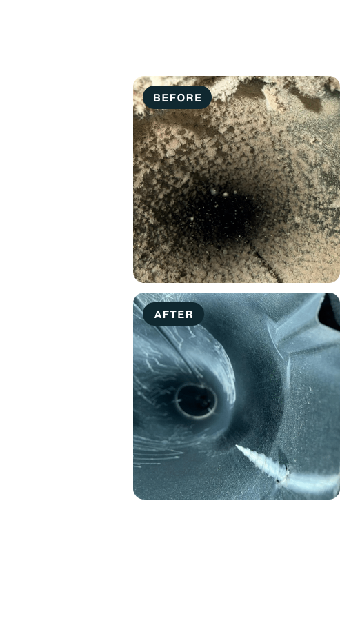 Air duct before and after cleaning, Dallas–Fort Worth