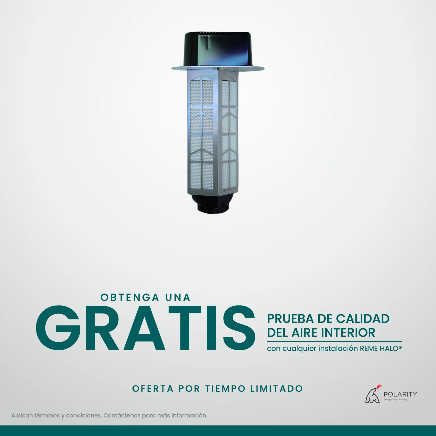 Prueba de calidad del aire interior gratis con cualquier instalación REME HALO